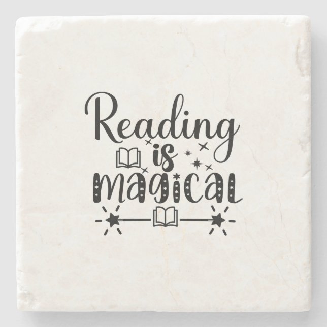 Reading Art Reading Is Magical Stone Coaster (Front)