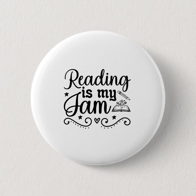 Reading Art Reading Is My Jam 6 Cm Round Badge (Front)