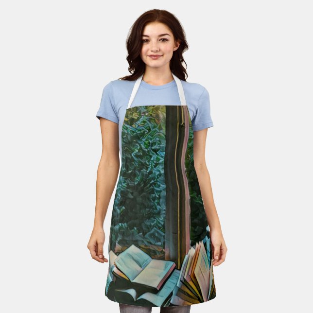 Reading artwork gift apron (Worn)