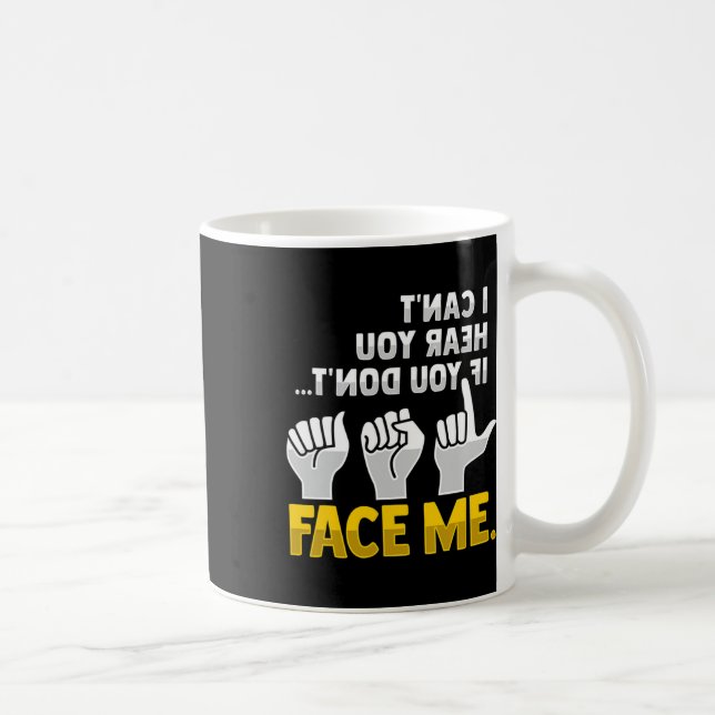 Reading Asl Hand Gesture Deaf Hearing Loss Awarene Coffee Mug (Right)