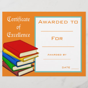 Reading Award certificate Teacher supplies