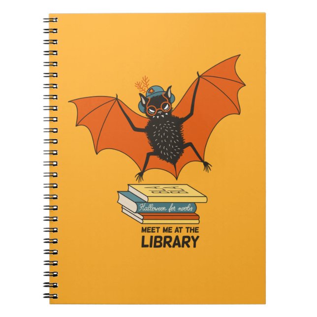 Reading Bat | Whimsical Librarian with Books (Front)