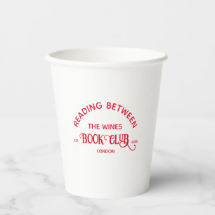 Reading Between The Wines Book Club Red Crest Paper Cups