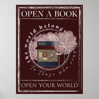 Reading Book, Art for Book Lovers Poster