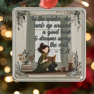 Reading Book Club Christmas Metal Ornament