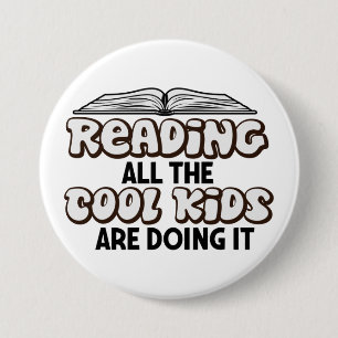 Reading Book Lover Button