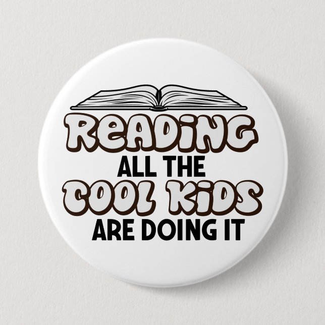 Reading Book Lover Button (Front)