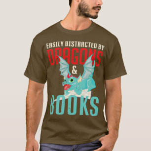 Reading Book Lover Fantasy Animal Book Dragon T-Shirt
