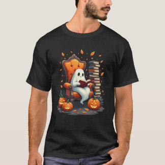 Reading Book Lover Teacher Ghost Book Reade Funny  T-Shirt