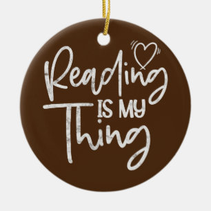 Reading Book Reader Bookworm Librarian Teacher Ceramic Tree Decoration