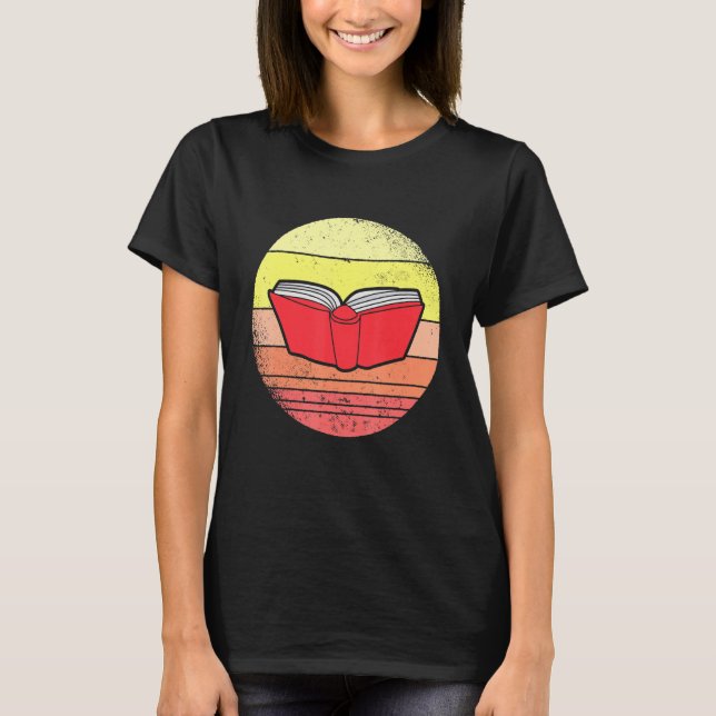 Reading Book Sunset Reader Retro Vintage T-Shirt (Front)