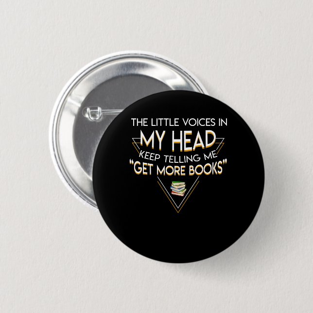 Reading Book Telling Me Get More Book 6 Cm Round Badge (Front & Back)