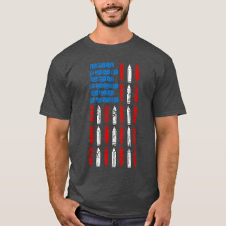 Reading books American Flag 4th of July Men Women  T-Shirt