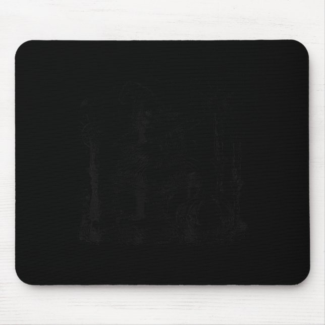 Reading Books Lover Cute Black Cat Pumpkin Gothic Mouse Pad (Front)