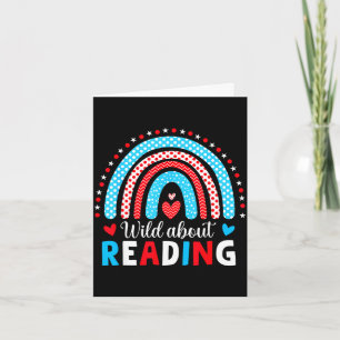 Reading books reader lover librarian teacher kids card