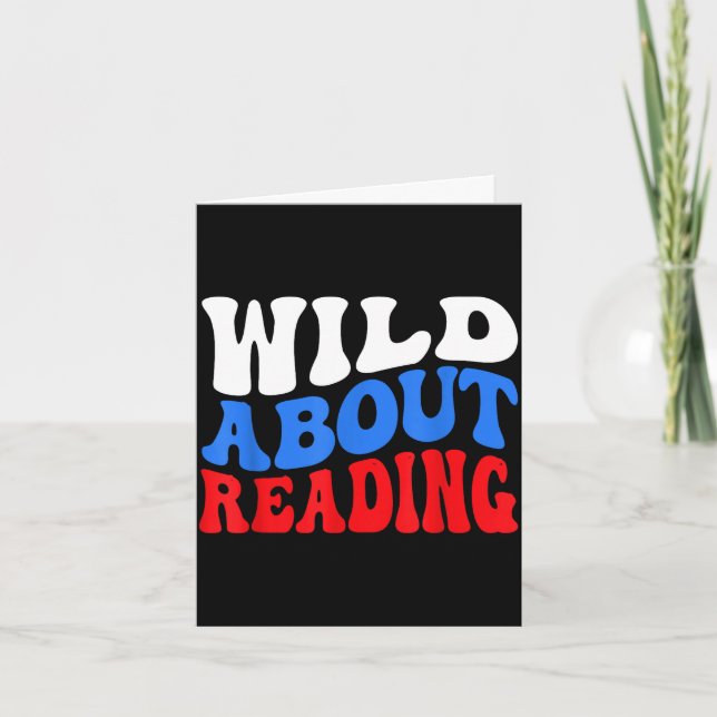 Reading books reader lover librarian teacher kids card (Front)