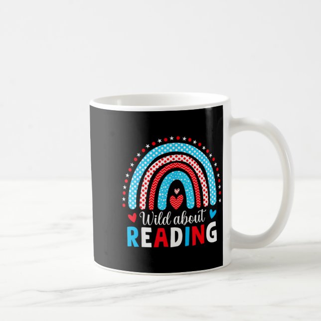 Reading books reader lover librarian teacher kids coffee mug (Right)