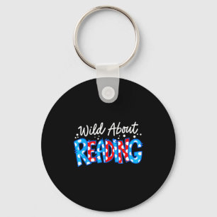 Reading books reader lover librarian teacher kids key ring