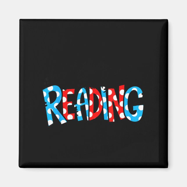 Reading books reader lover librarian teacher kids magnet (Front)
