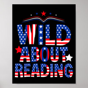 Reading books reader lover librarian teacher kids poster