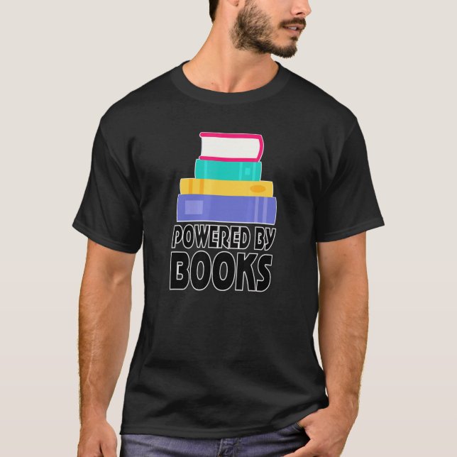 Reading Bookworm Powered By Books T-Shirt (Front)