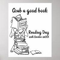 Reading boy hero on books color in school