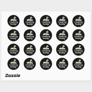 Reading Buddy Cute Bookworm with Book Classic Round Sticker