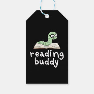 Reading Buddy Cute Bookworm with Book Gift Tags