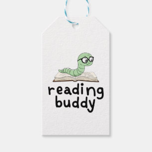 Reading Buddy Cute Bookworm With Book Gift Tags