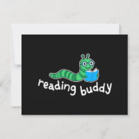 Reading buddy Cute bookworm with book