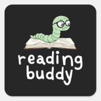 Reading Buddy Cute Bookworm with Book