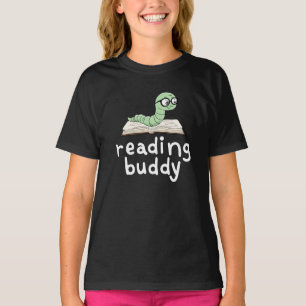 Reading Buddy Cute Bookworm with Book T-Shirt
