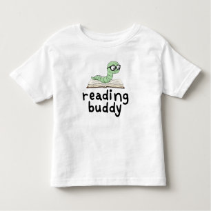 Reading Buddy Cute Bookworm With Book Toddler T-Shirt