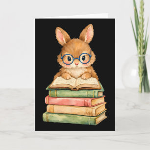 Reading Bunny Rabbit Gles Book Bookworm Teacher Wo Card