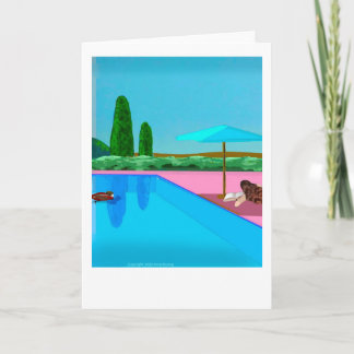 Reading by the Pool Card