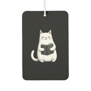 Reading Cat Funny Cat Book Lover Car Air Freshener