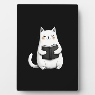 Reading Cat Funny Cat Book Lover Plaque