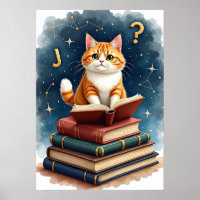 Reading Cat in Space Bookworm Astronaut Cat Bookto