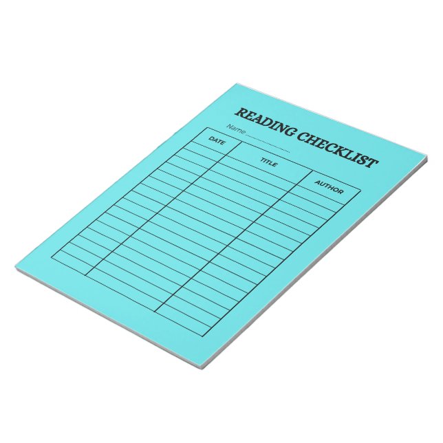 READING CHECKLIST NOTEPAD (Angled)