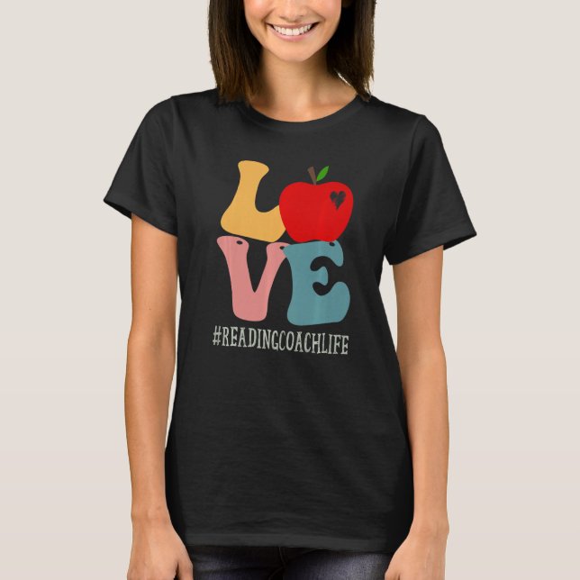 Reading Coach Love Apple Groovy Retro Cute Back To T-Shirt (Front)