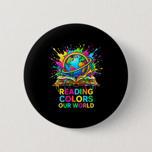 Reading colours our world space astronaut 6 cm round badge
