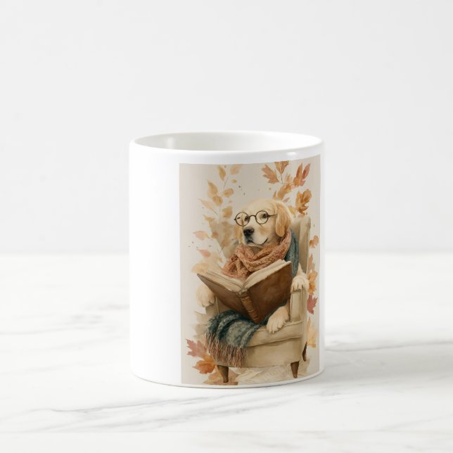 Reading Dog Autumn Mug (Center)