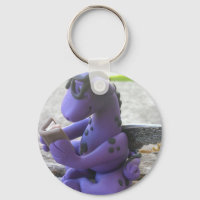 Reading dragon keychain