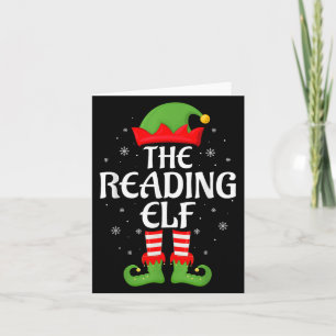Reading Elf Xmas Family Matching Elf Squad Christm Card