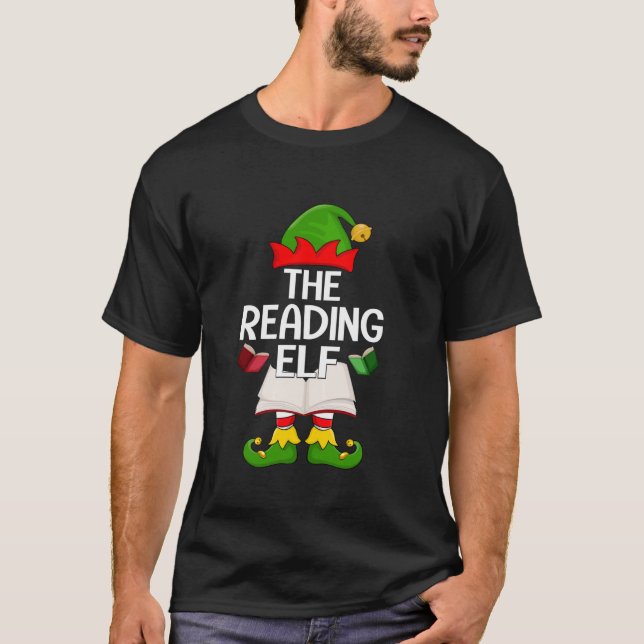 Reading Elf Xmas Family Matching Elf Squad Christm T-Shirt (Front)