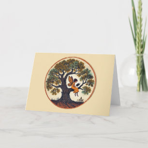 Reading Fairy in an Oak Tree                       Card