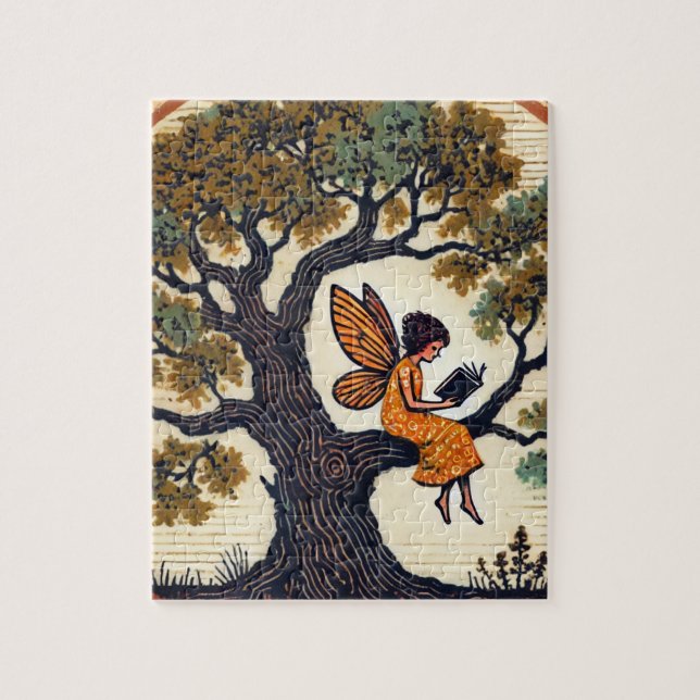 Reading Fairy in an Oak Tree                       Jigsaw Puzzle (Vertical)