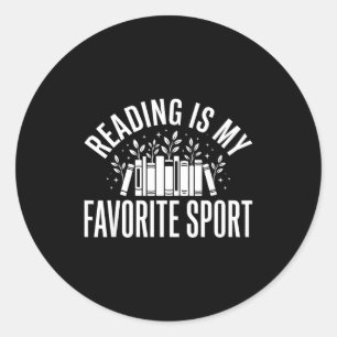 Reading floral book cute men boys girls reading classic round sticker