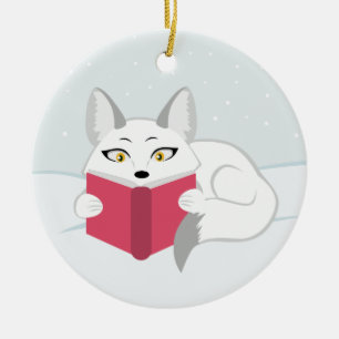 Reading Fox Ceramic Tree Decoration