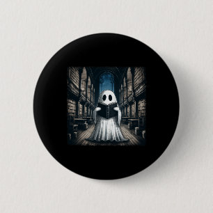 Reading Ghost Library Halloween Librarian Book Lov 6 Cm Round Badge